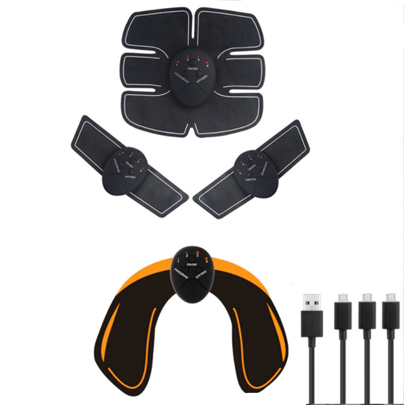 EMS-набор: аккумуляторный абс+бьюти-машина для ягодиц и пресса — 6‑секций, 15 уровней, USB + пульт